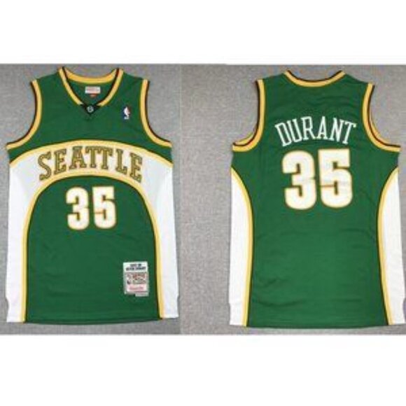 Mens Kevin Durant Stitched Green Jersey